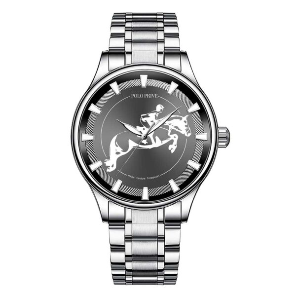 Black dial silver strap Regal men’s watch – PP-820F-24-SSB