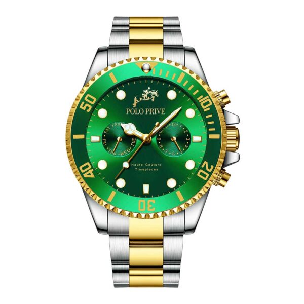 Green dial prestige two-tone men’s watch – PP-823F-24-SGGR